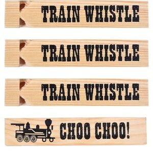 Wooden Train Whistles (Pack of 12) Wood Train whistles for kids